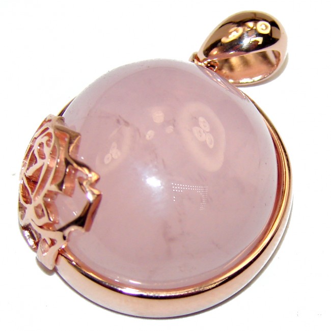 ROSE QUARTZ 18K Gold over .925 Sterling Silver handcrafted pendant
