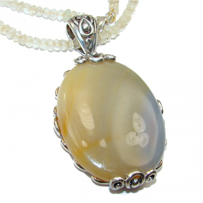 Botswana Agate .925 Sterling Silver handcrafted necklace