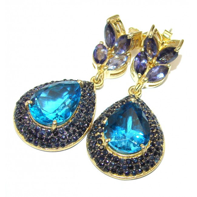 Blue Perfection London Blue Topaz 18K Gold over .925 Sterling Silver earrings