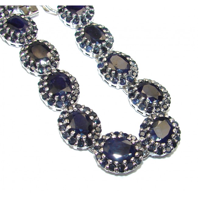 Magnificent Jewel authentic Sapphire .925 Sterling Silver handcrafted necklace