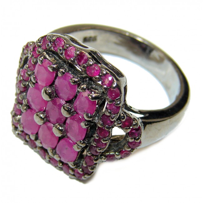 Real Beauty Ruby black rhodium over .925 Sterling Silver Ring size 9