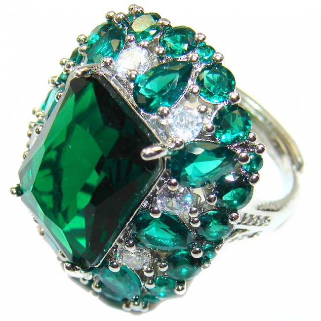 Best quality Green Topaz .925 Sterling Silver handcrafted Ring Size 7 1/4