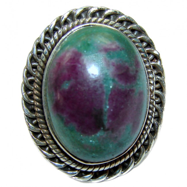 Exotic Ruby In Zoisite Sterling Silver Ring s. 6 1/4