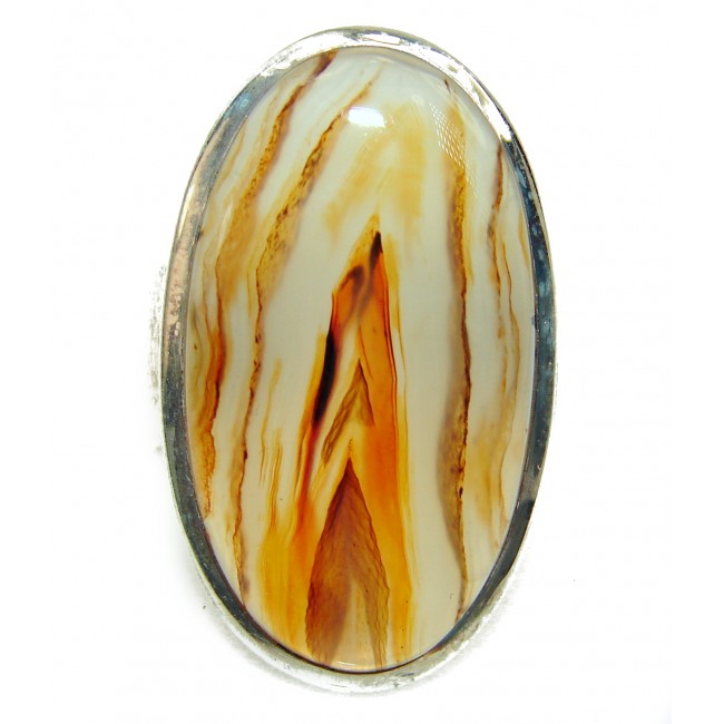 Beautiful Simplicity Scentic Montana Agate .925 Sterling Silver Ring s. 7 3/4