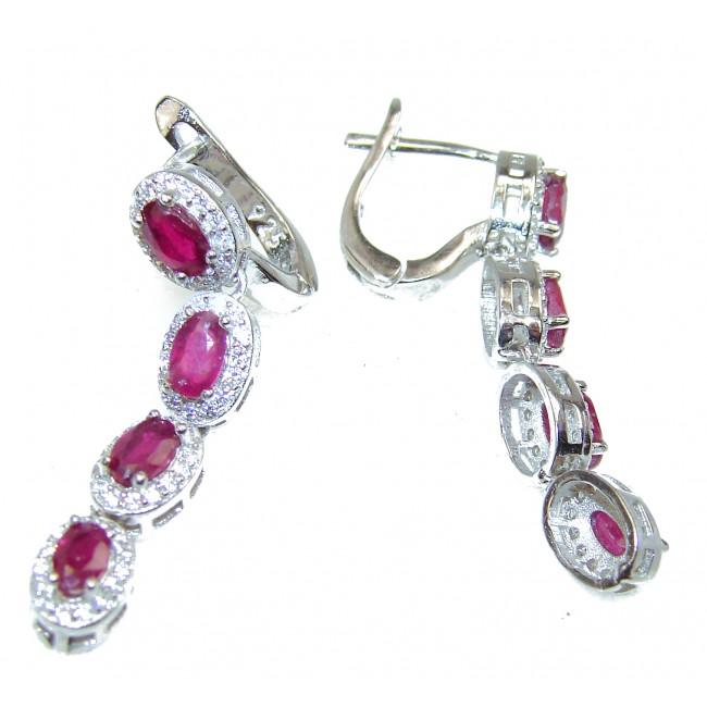 Spectacular natural Ruby .925 Sterling Silver handcrafted earrings