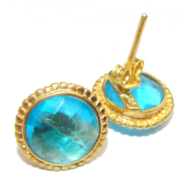 Blue Perfection London Blue Topaz 14K Gold over .925 Sterling Silver earrings