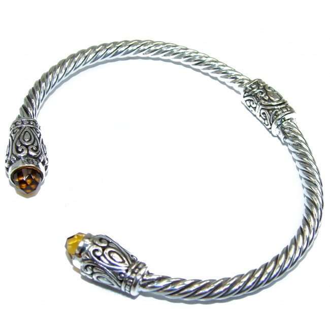 Natural Beauty Smoky Quartz Sterling Silver Bracelet / Cuff