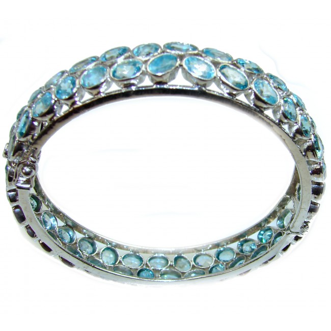Enchanted Beauty Aquamarine .925 Sterling Silver Bracelet bangle