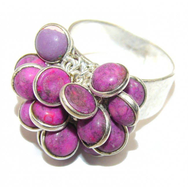 Purple Turquoise .925 Sterling Silver handcrafted cha - cha Ring s. 10 1/2