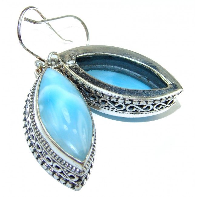 Blue Larimar .925 Sterling Silver stud earrings