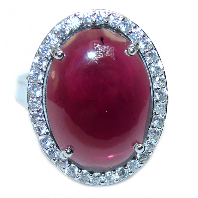 Genuine 11.2ct authentic Garnet .925 Sterling Silver handmade Ring size 7