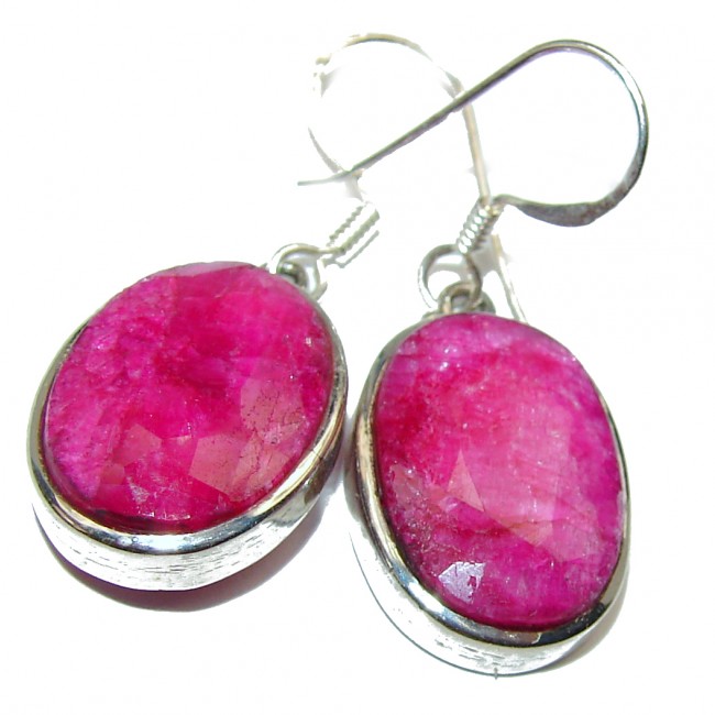 Vintage Design authentic Ruby .925 Sterling Silver Spectacular earrings