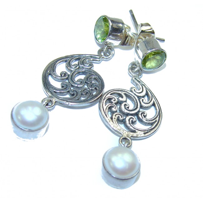 Exotic Beauty Pearl .925 Sterling Silver handcrafted Earrings