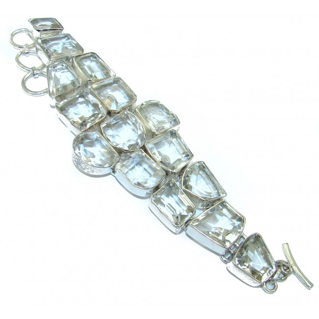 White Galaxy White Topaz .925 Sterling Silver handmade Bracelet