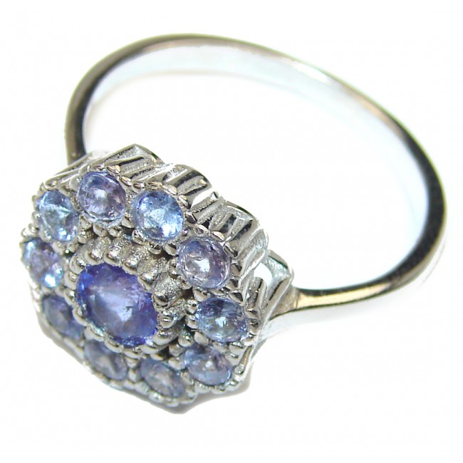 Authentic African Tanzanite .925 Sterling Silver handmade Ring s. 8 1/4