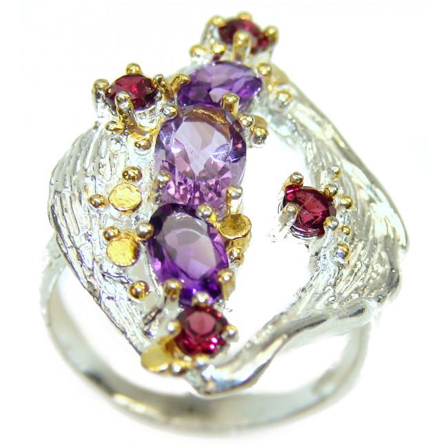 10.5 carat authentic Amethyst .925 Sterling Silver Ring size 7 3/4