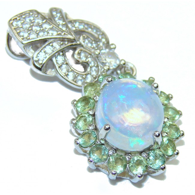 Genuine Ethiopian Opal .925 Sterling Silver handcrafted pendant