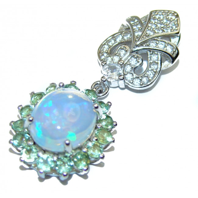Genuine Ethiopian Opal .925 Sterling Silver handcrafted pendant