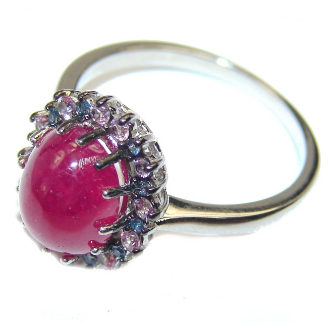 Genuine Ruby .925 Sterling Silver handcrafted Ring size 8