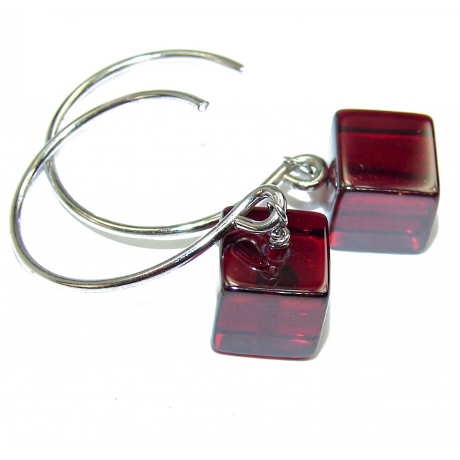 Incredible Red quartz .925 Sterling Silver earrings
