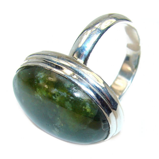 Best quality Aventurine .925 Sterling Silver handcrafted Statement Ring size 8