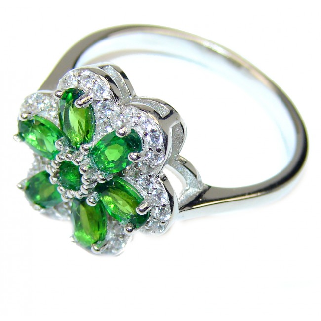 Energizing genuine Peridot .925 Sterling Silver handcrafted Ring size 9 1/2