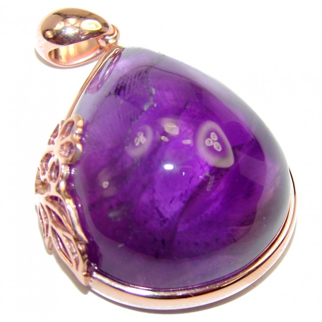 Lilac Blossom spectacular 37.5carat Amethyst 18K Gold over .925 Sterling Silver handcrafted pendant