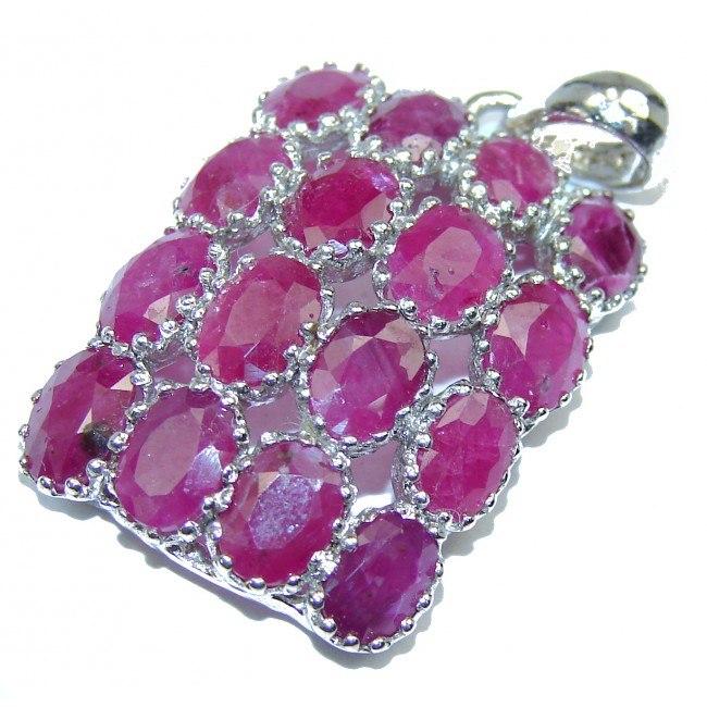 Precious authentic Ruby .925 Sterling Silver handmade Pendant