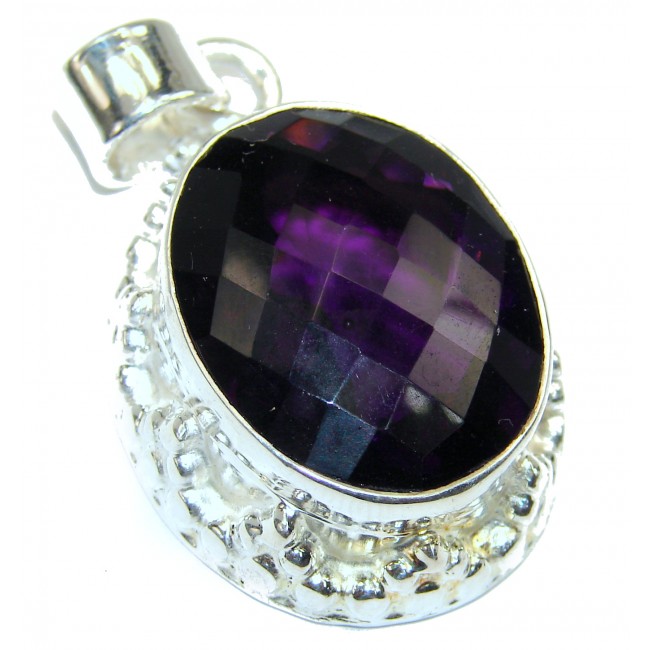 Spectacular 34carat Amethyst .925 Sterling Silver handcrafted pendant