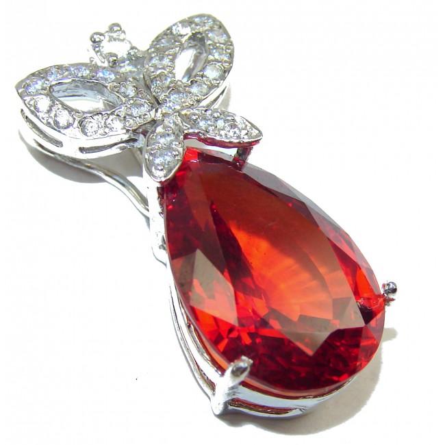 Perfect quality Red Topaz .925 Sterling Silver handmade Pendant