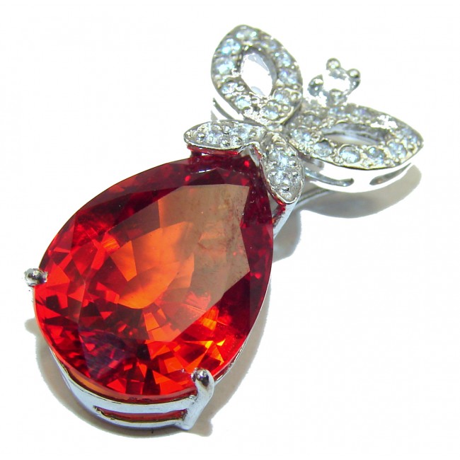 Perfect quality Red Topaz .925 Sterling Silver handmade Pendant