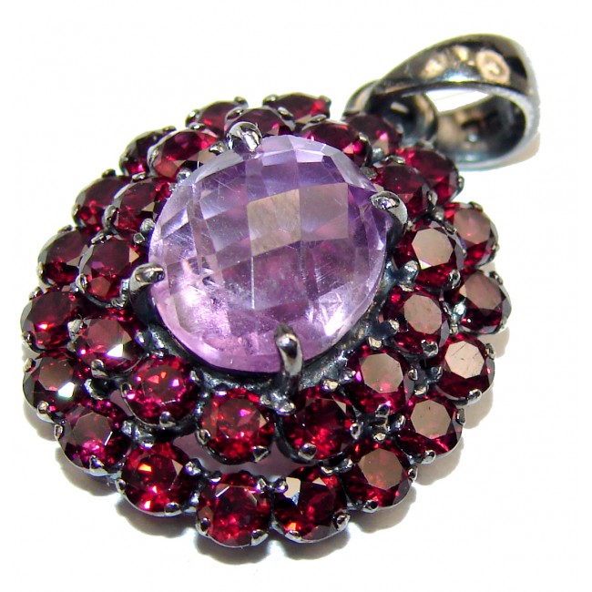 Spectacular 8.4 carat Amethyst .925 Sterling Silver handcrafted pendant
