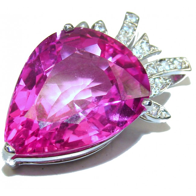 Genuine Pink Topaz .925 Sterling Silver handcrafted pendant