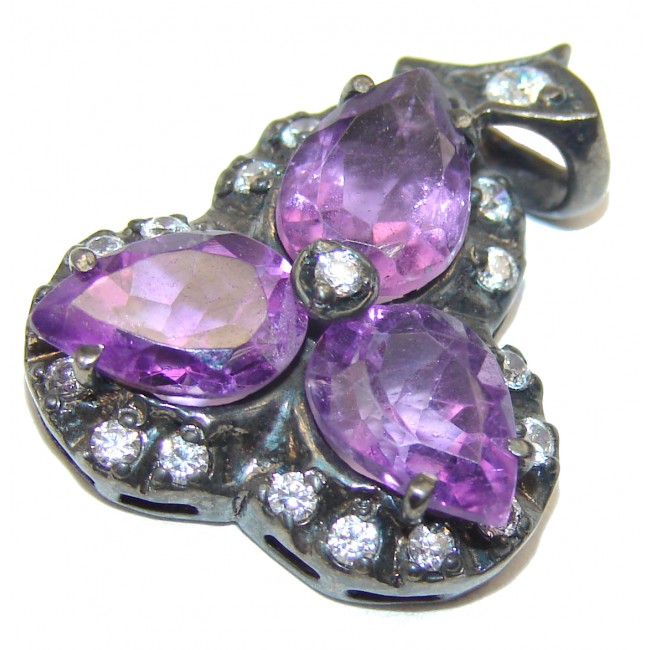 Spectacular 12.4carat Amethyst .925 Sterling Silver handcrafted pendant