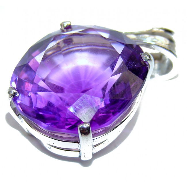 Spectacular 17.5 carat Amethyst .925 Sterling Silver handcrafted pendant
