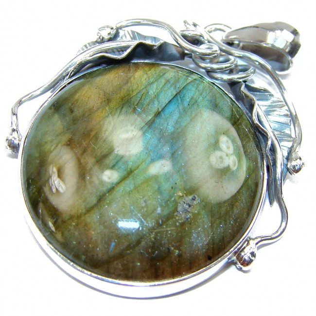 Magical Aurora Fire Labradorite .925 Sterling Silver handcrafted Pendant