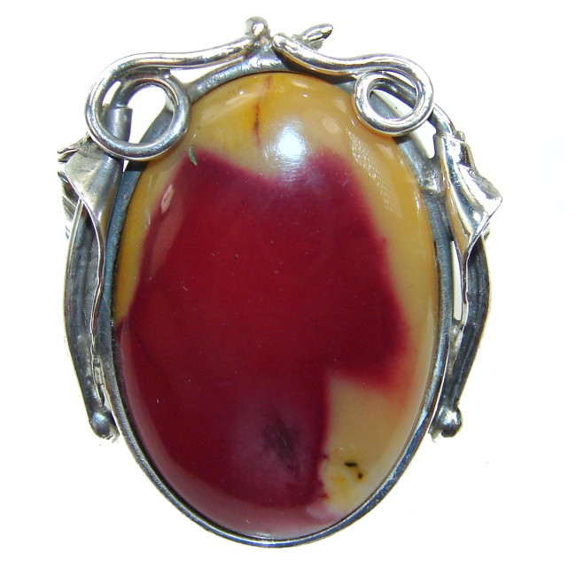 Large Australian Mookaite .925 Sterling Silver Ring size 8