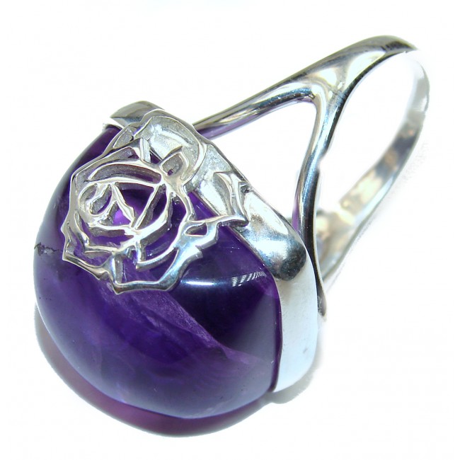 Purple Beauty 25.5 carat authentic Amethyst .925 Sterling Silver Ring size 7 1/2