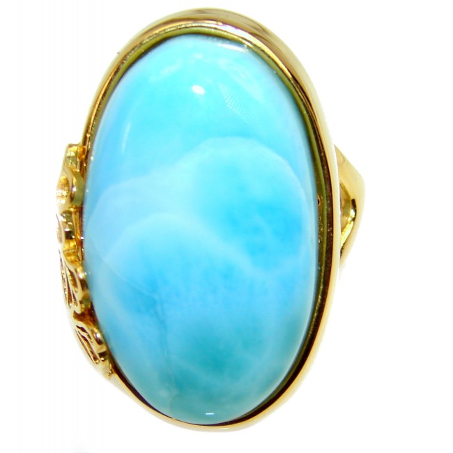 19.5 carat Larimar .925 Sterling Silver handcrafted Ring s. 7 1/4