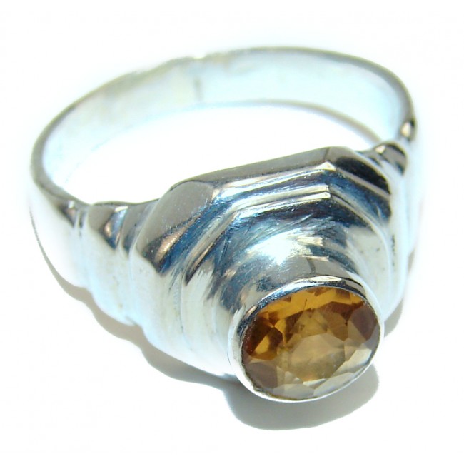Vintage Style Citrine .925 Sterling Silver handmade Ring s. 8 1/2