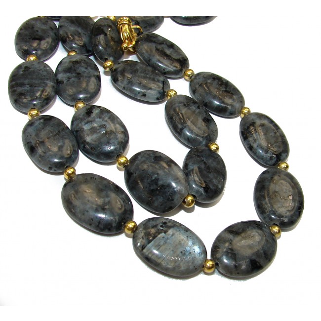 56.8 grams Rare Unusual Natural Moss Agate Beads NECKLACE