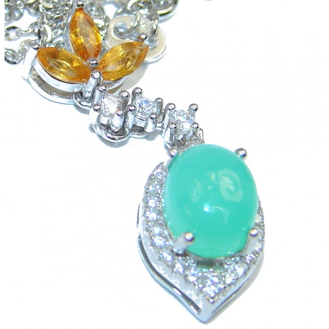 My Sweet Heart Green Jade .925 Sterling Silver necklace