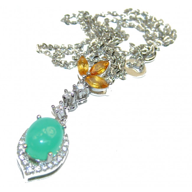 My Sweet Heart Green Jade .925 Sterling Silver necklace