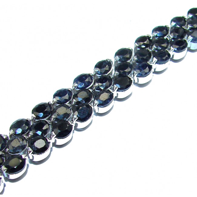 Incredible dark blue Sapphire .925 Sterling Silver handcrafted Bracelet