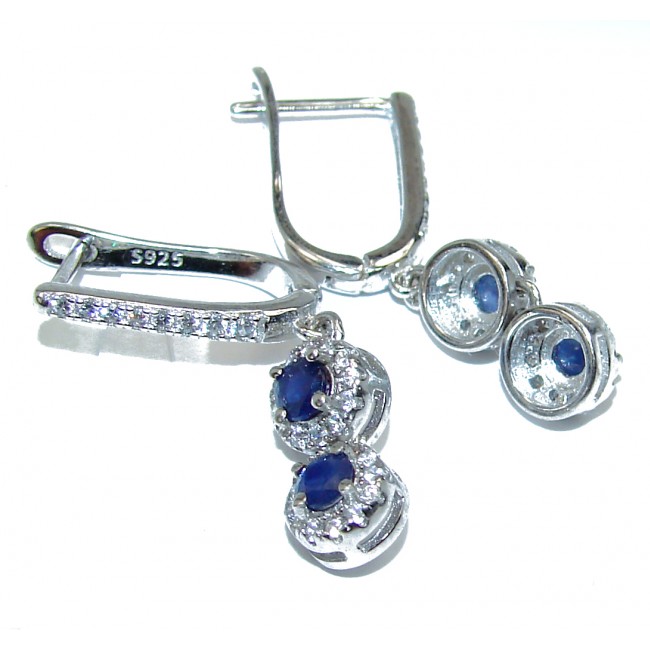 Spectacular authentic Sapphire .925 Sterling Silver handcrafted earrings