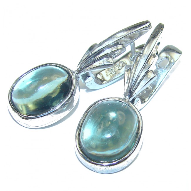 Exclusive Green Amethyst .925 Sterling Silver Earrings