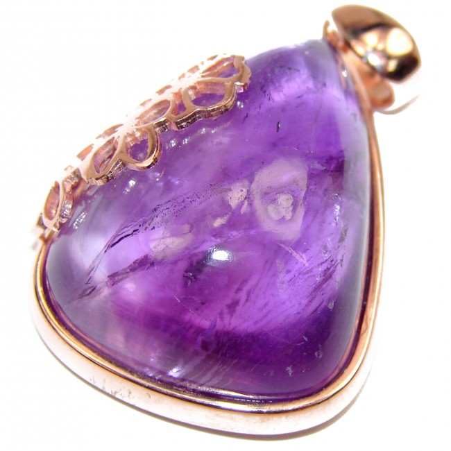 Lilac Dream spectacular 34carat Amethyst 18K Gold over .925 Sterling Silver handcrafted pendant