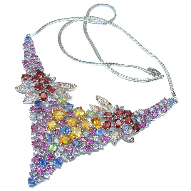 Incredible MultiGEM .925 Sterling Silver handcrafted necklace