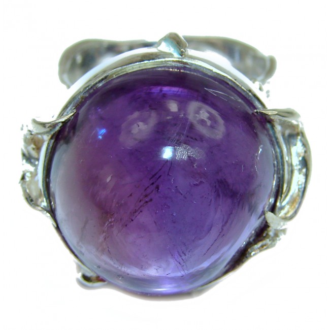 Purple Beauty 15.5 carat authentic Amethyst .925 Sterling Silver Ring size 8 1/4