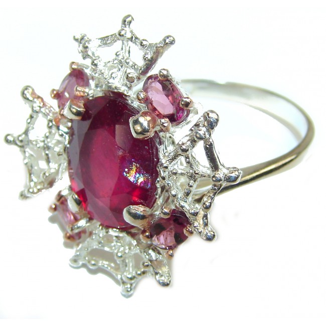 Sublime Beauty Authentic Ruby .925 Sterling Silver handcrafted ring; s. 8 1/2